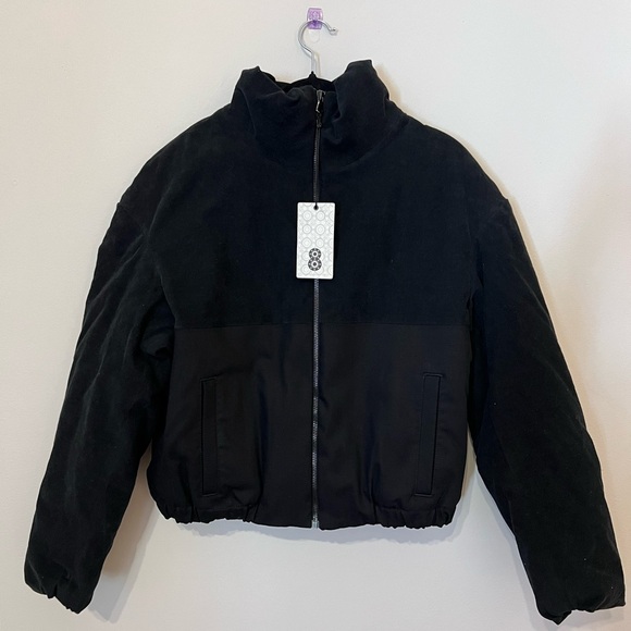 NWT Italian-Made Corduroy & Denim Bomber Jacket MSRP $248 - Picture 2 of 9